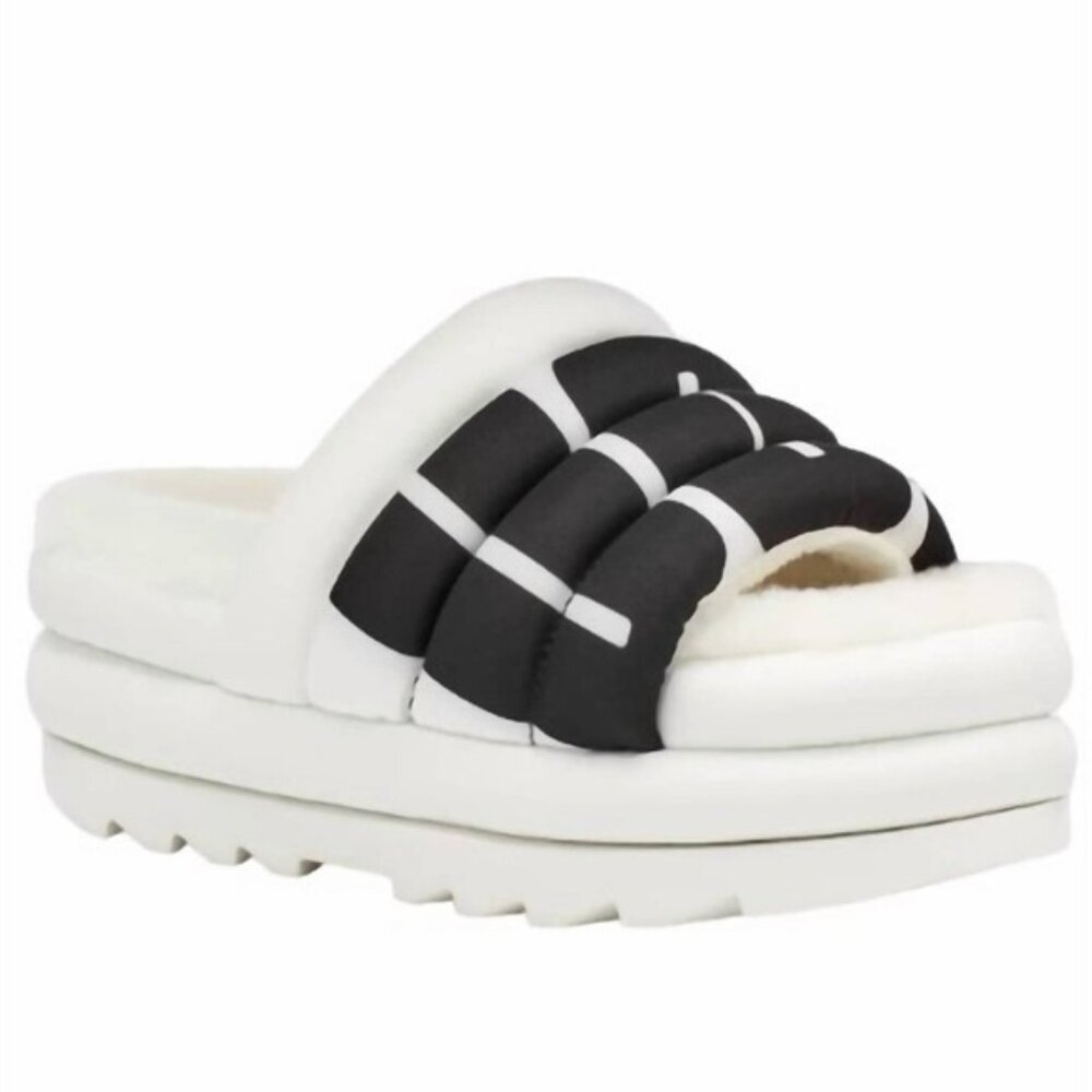 NWOB UGG Maxi Slide Logo Real Fur From: Lamb, Fur Origin Australia 🇦🇺 Sz 8‎